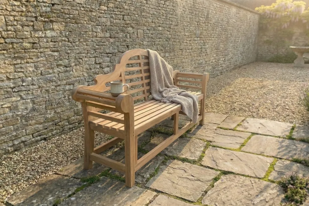 Betrouwbaar Marlboro Teak Tuinbank - 160 cm - Massief FSC Plantage Teakhout - 3/4 Persoons