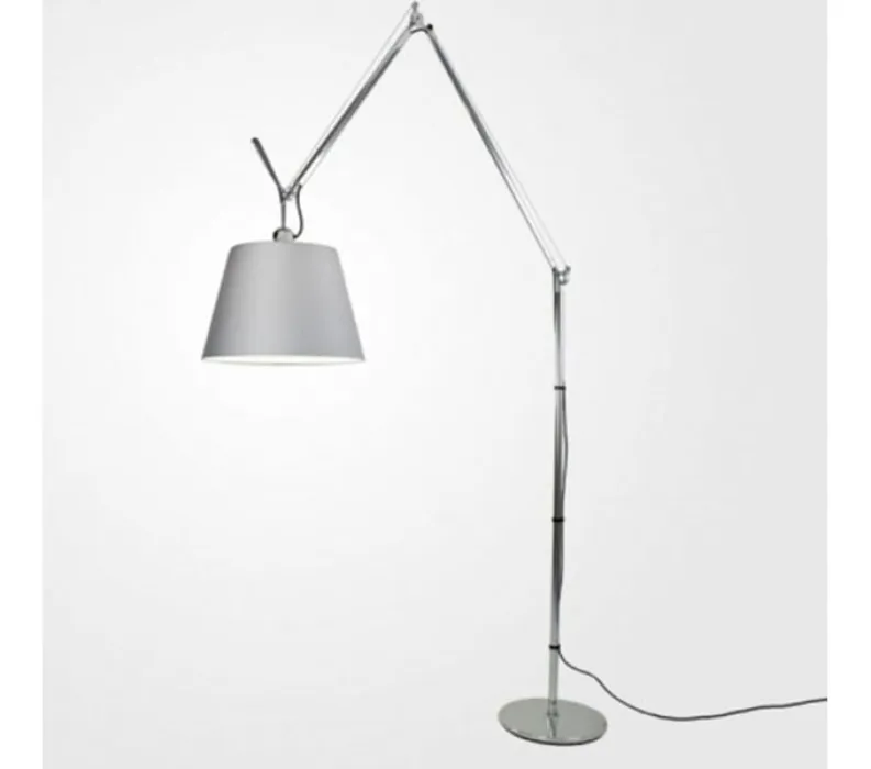Superprijs Artemide Tolomeo Mega Terra aluminium dimmer vloerlamp-Satijn grijs-Kap ∅ 36 cm
