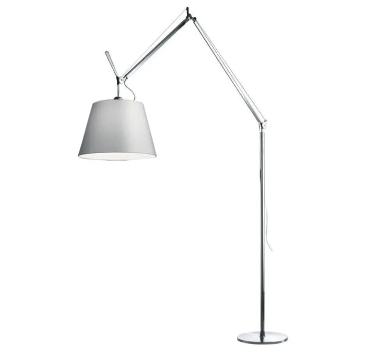 Artemide Tolomeo Mega Terra LED aluminium vloerlamp met snoerdimmer-Satijn grijs-Kap ∅ 36 cm Actieprijs