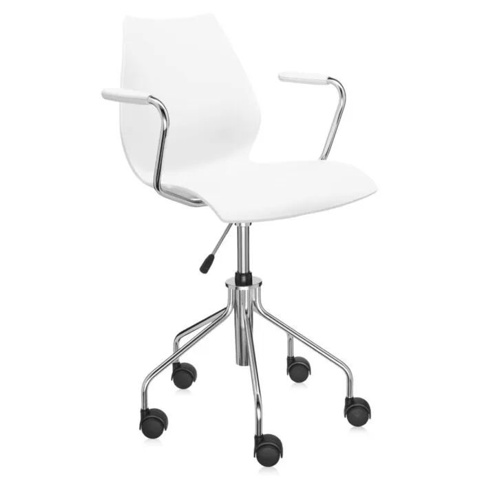 Kartell Maui bureaustoel met armleuning-Wit Exclusieve Aanbieding