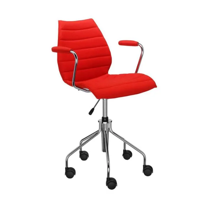Kartell Maui Soft bureaustoel -Met armleuning-Rood Dagaanbieding