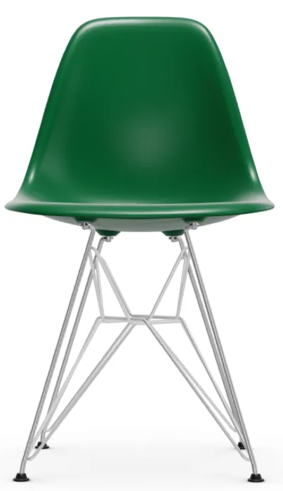 Vitra Eames DSR stoel met verchroomd onderstel-Emerald Green RE Gecertificeerd