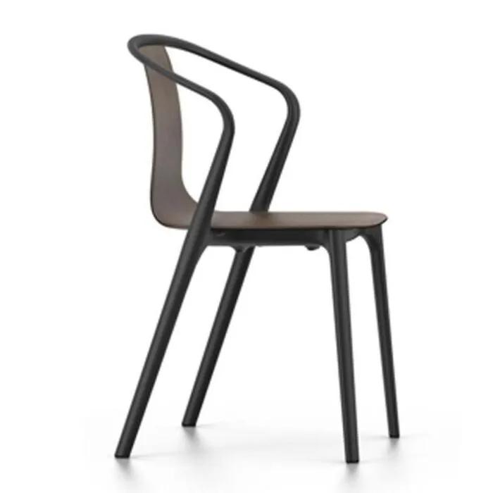 Vitra Belleville Armchair Wood stoel-Donker eiken Premium