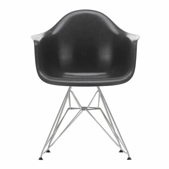 Vitra Eames DAR Fiberglass stoel met verchroomd onderstel-Elephant Hide Grey Veilige Betaling