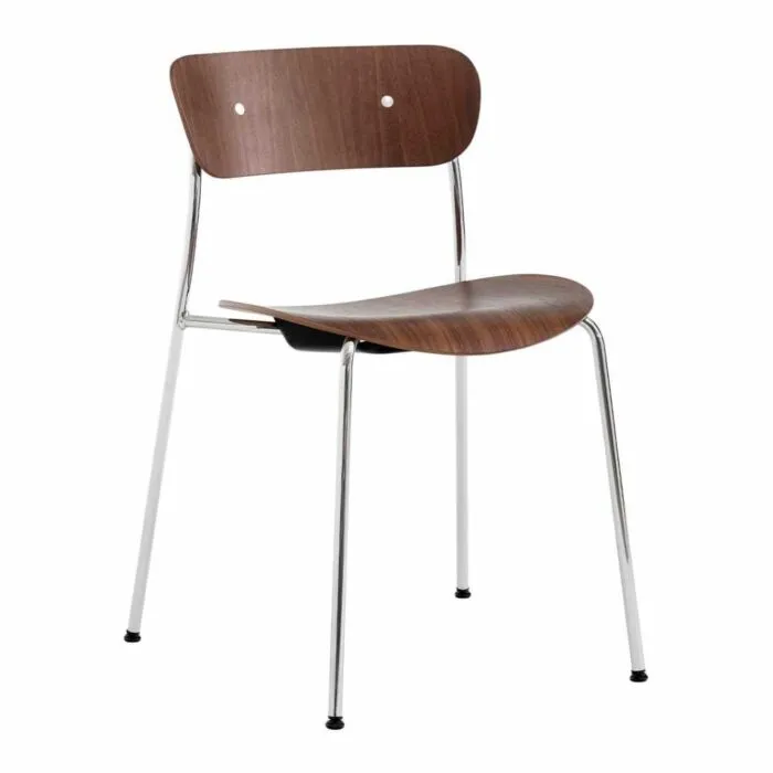 Hete Deal &tradition Pavilion AV1 stoel-Chrome Walnoot
