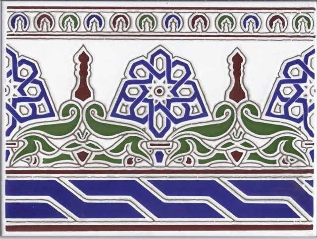 Andalusisch moorse wandtegel Malaga cenefa 15 x 20 cm per m2 Op = Op