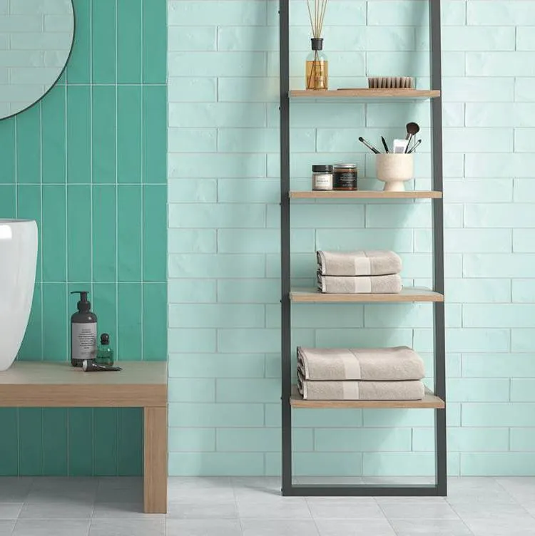 Aqua glanzende wandtegel 7,5x30 cm per 0,5 m2 Snelle Levering