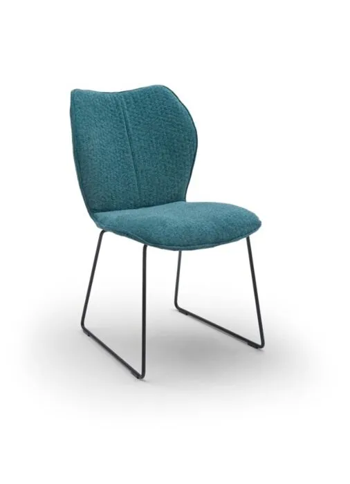 Bree's New World Kiq Slede eetkamerstoel-Stof/Blauw Favoriet