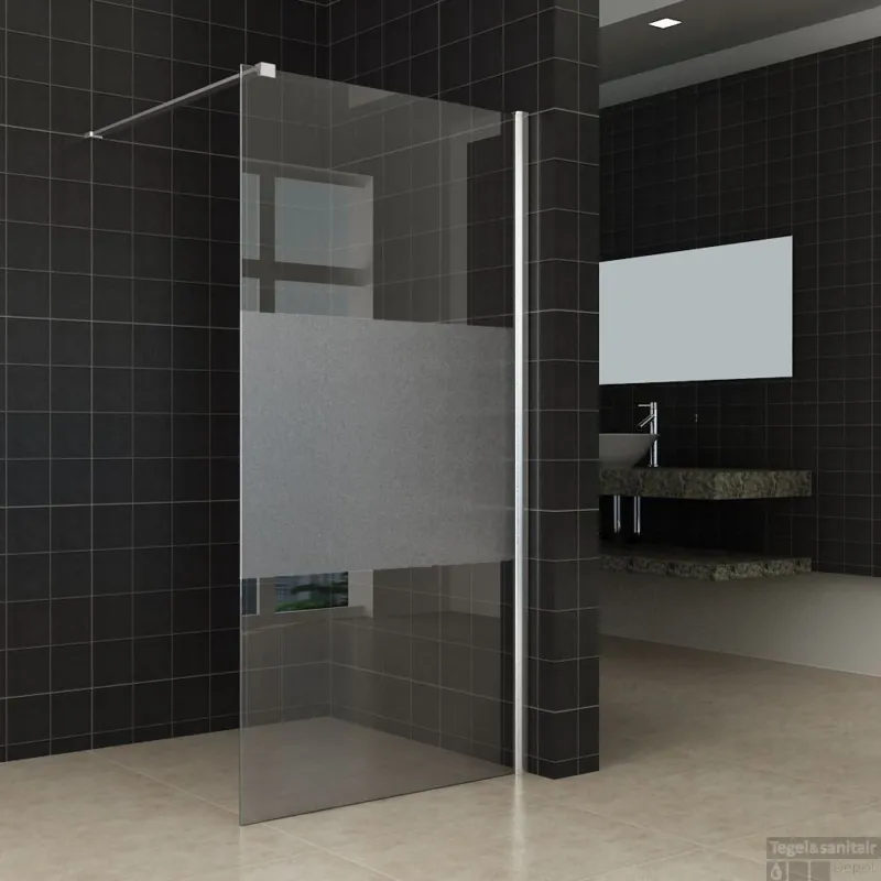Direct Verzonden Douchewand Wiesbaden 110x200cm 10mm met middenband NANO coating
