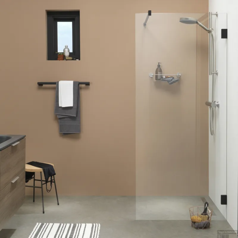 Premium Inloopdouche Sealskin I AM Type A3 90x200 cm Helder Glas Antikalk Mat Zwart