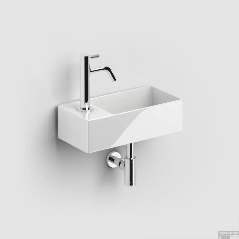 Merkproduct Fontein Clou Flush 3 Keramiek Wit Met Kraangat Links 35x10x18 cm
