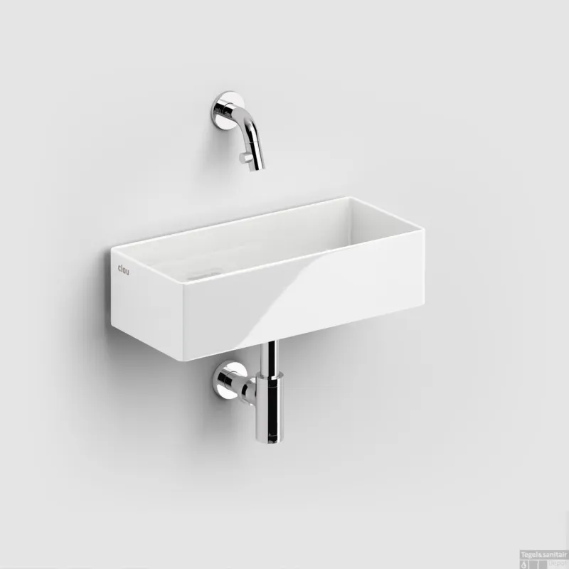 Fontein Clou New Flush 3.1 Inclusief Afvoerplug 38x18x10 Wit Keramiek (Zonder Kranenbank) Rechtstreeks Van De Fabrikant