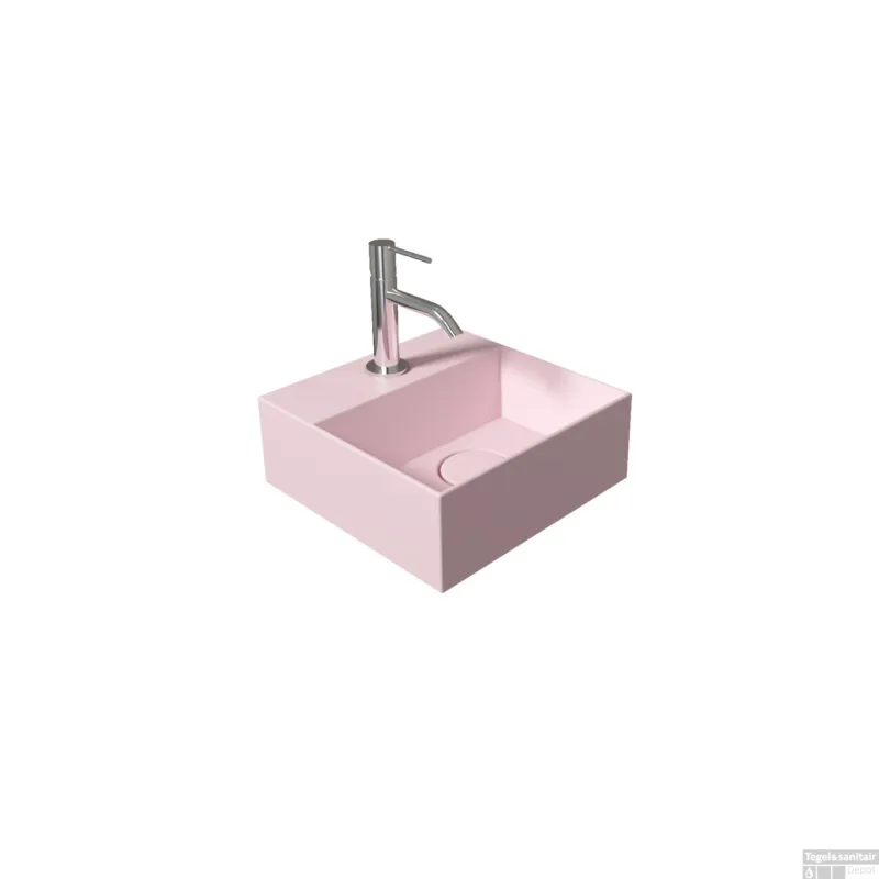 Fontein Salenzi Spy 30x30 cm Mat Roze (inclusief bijpassende waste) Rechtstreeks Van De Fabrikant