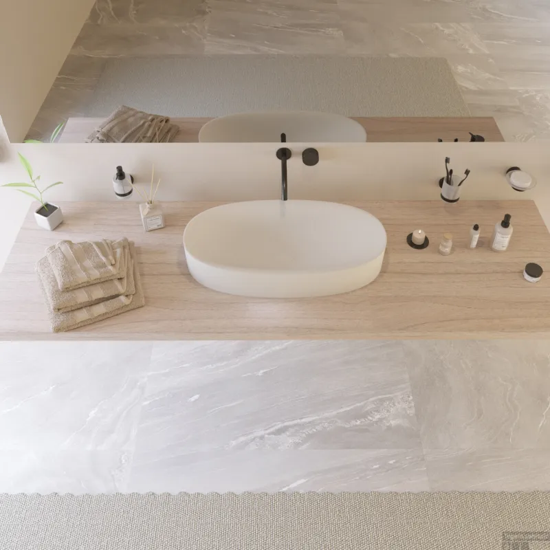 Koopje Wastafel Ideavit Colidcliff-70 Opbouw 70x35x12.5 cm Solid Surface Mat Wit