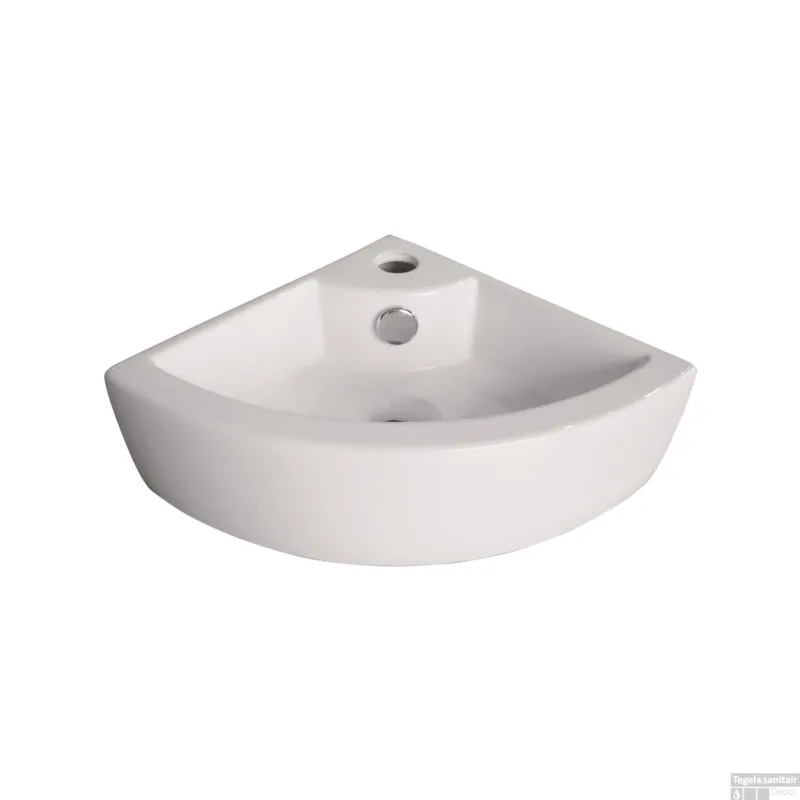 Fontein VM Go Hera Hoekfontein 44x31x12cm Porselein Glans Wit Nieuw
