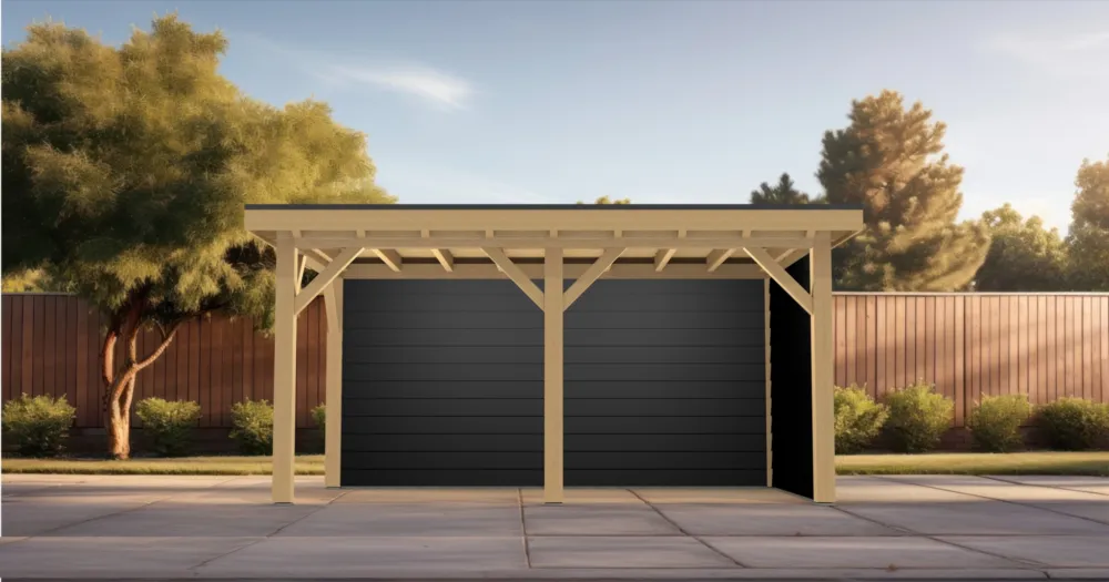 Bestseller Eiken Overkapping Robuust Bouwpakket | 500x300 cm | 5x3 m - Zijwand Dubbel Bekleed Onbehandeld - Eiken
