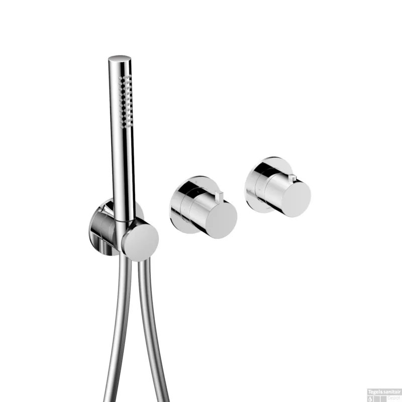 Inbouw thermostaat - Afbouwdeel Hotbath Ace Met 2-Weg Stop-Omstel Met Handdouche/ Doucheslang Chroom Beperkte Voorraad