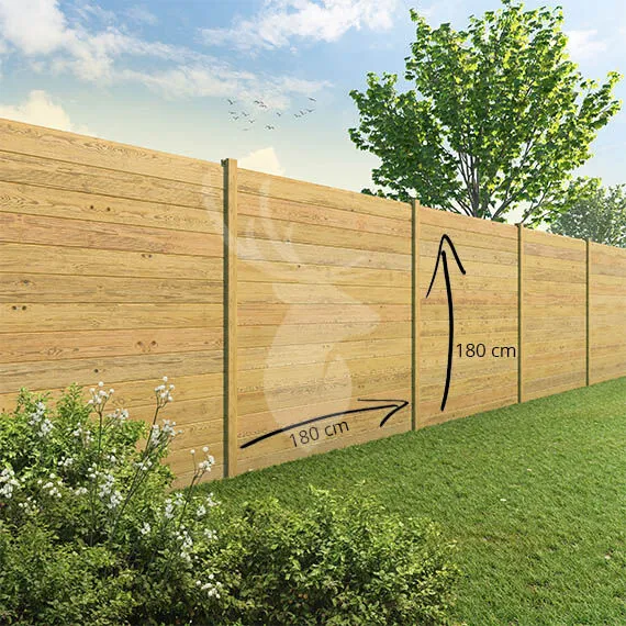 Gratis Retour Velufence | grenen rabat | 180x180 cm