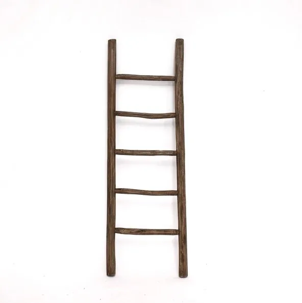 Betrouwbaar Teakhouten decoratie ladder Rustiek Bruin | 50x5x175