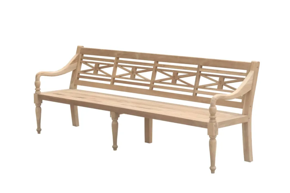 Hoge Kwaliteit Teak Stationsbank | 200 breed | Gerecycled Eco-Teak