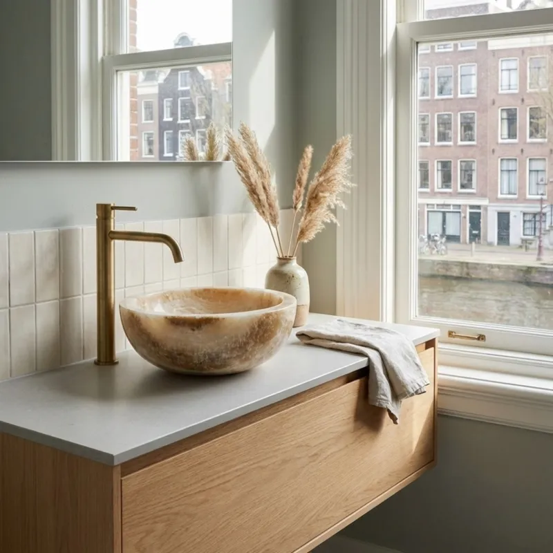 Onyx Natuurstenen Waskom | 30 Rond x 12 Hoog Speciale Aanbieding