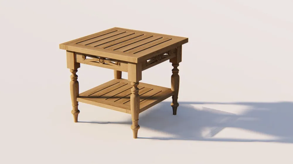 Favoriet Batavia Teakhouten Koffietafel met Legplank – 50×50 cm