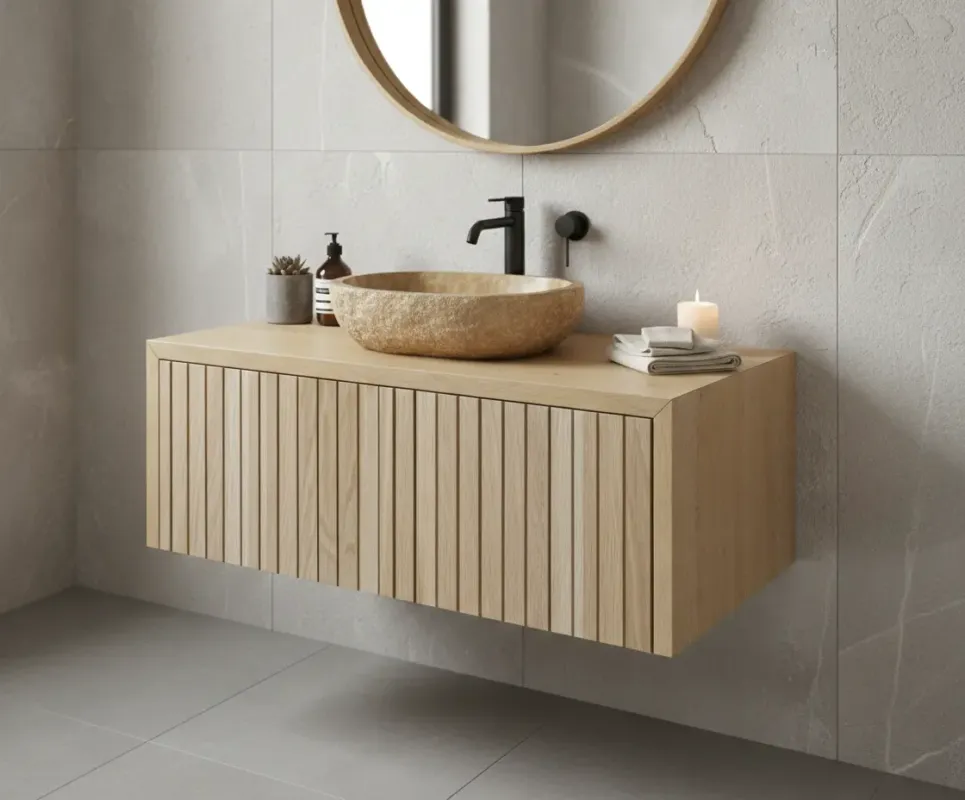 Linea Badmeubel Massief Eiken – Luxe Lattenfront – 60 t/m 160 cm – 1 of 2 Laden Dagaanbieding