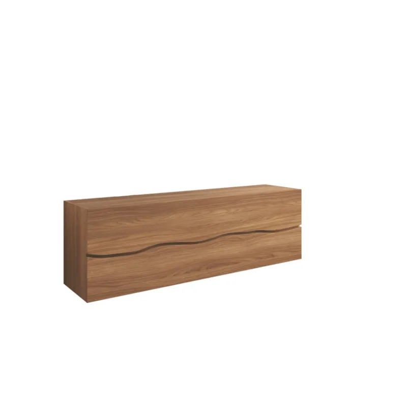 Laatste Versie Zwevend Houten Badmeubel | Edged Line | Golvende Greeplijst