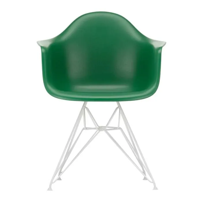 Vitra Eames DAR stoel met wit gepoedercoat onderstel-Emerald Dagaanbieding