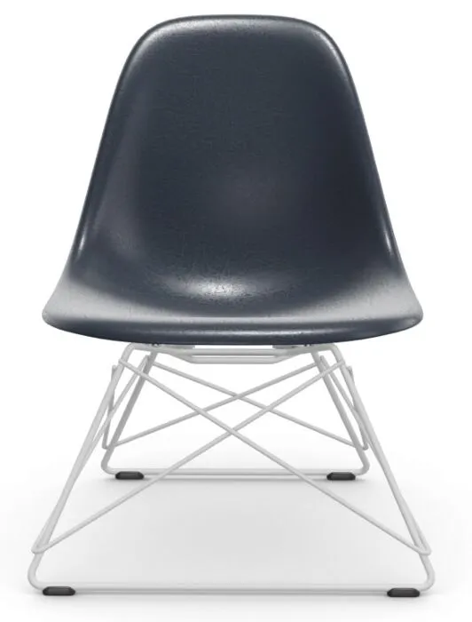Vitra Eames LSR Fiberglass loungestoel met wit onderstel-Navy Blue Veilige Betaling