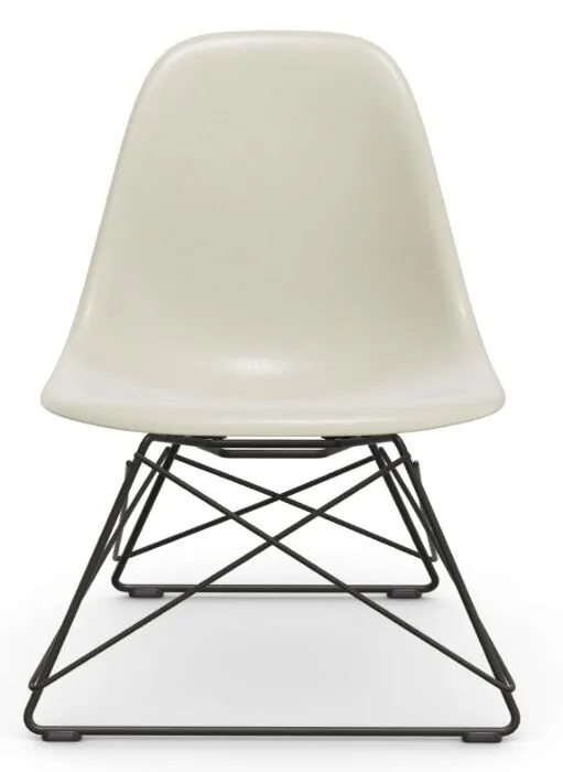 Vitra Eames LSR Fiberglass loungestoel met verchroomd onderstel-Parchment Gereduceerde Prijs
