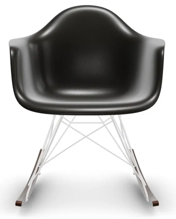 Vitra Eames RAR schommelstoel met wit onderstel-Diepzwart-Esdoorn donker Bestel Nu