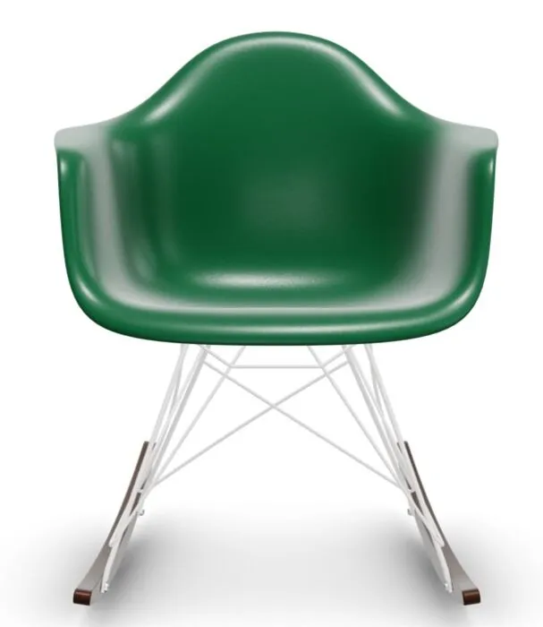 Vitra Eames RAR schommelstoel met wit onderstel-Emerald-Esdoorn donker Alleen Vandaag