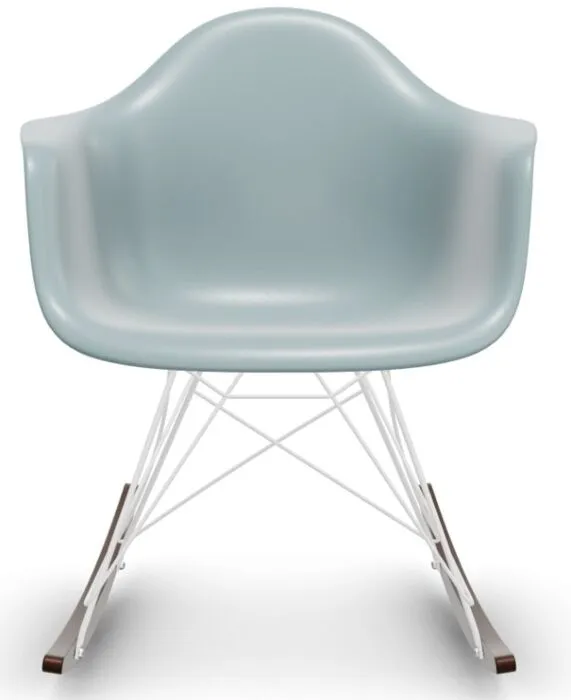 Vitra Eames RAR schommelstoel met wit onderstel-IJsgrijs-Esdoorn donker Populair