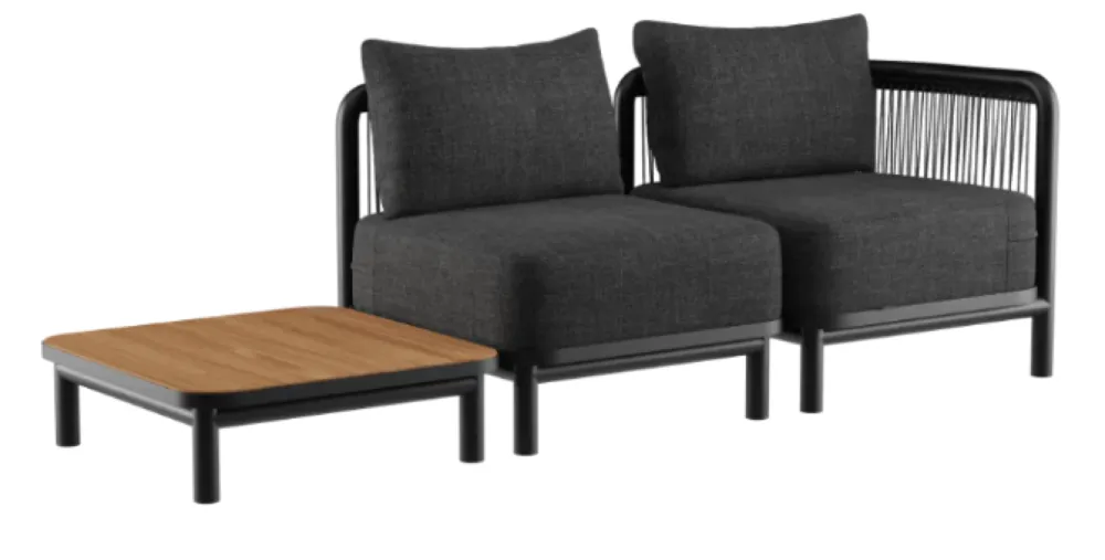Direct Verzonden Sackit Kirra 2-zits loungebank inclusief bijzettafel-Noir