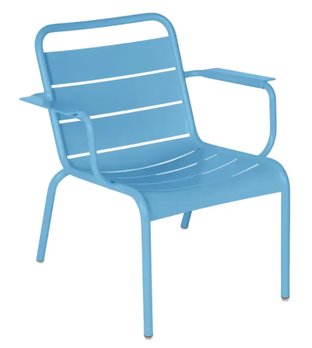 Hete Deal Fermob Luxembourg Lounge Low fauteuil met armleuning-Maya Blue