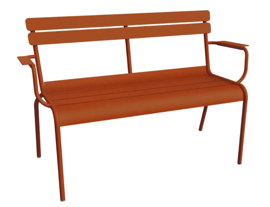 Alleen Vandaag Fermob Luxembourg tuinbank met rug en armleuning-Candied Orange