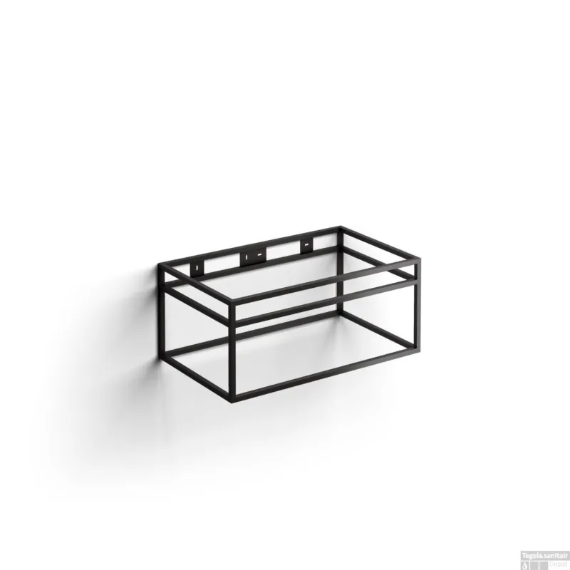 Actieprijs Clou New Wash Me Frame Kokerprofiel Kast Zonder Bodem RVS Mat Zwart 70x42x30cm