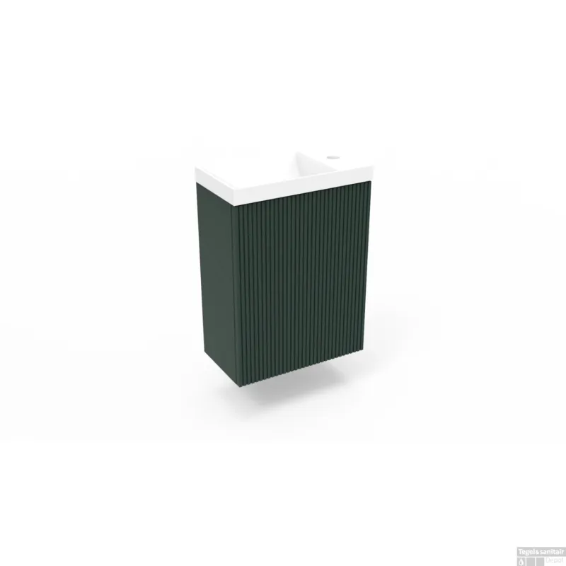 Fonteinkast Highland Green Arcqua Ridge 40x55x28 cm Incl. Fontein Mat Wit Zonder Overloop Snelle Levering
