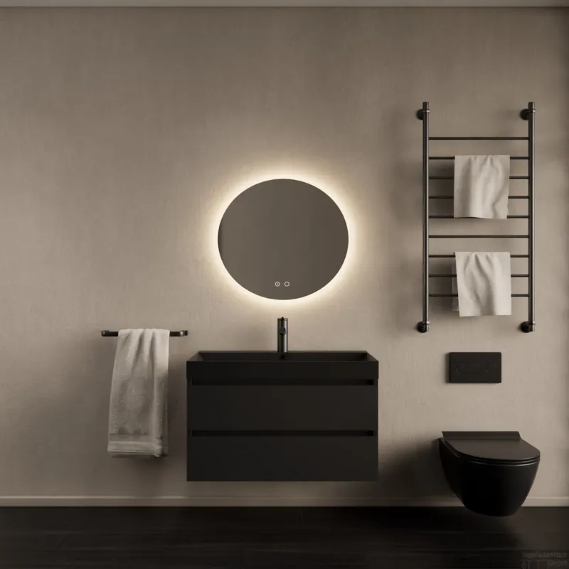 Badkamermeubelset Gliss Design Milan Met Lako Mat Zwarte Wastafel 80 cm Mat Zwart Koop Vandaag