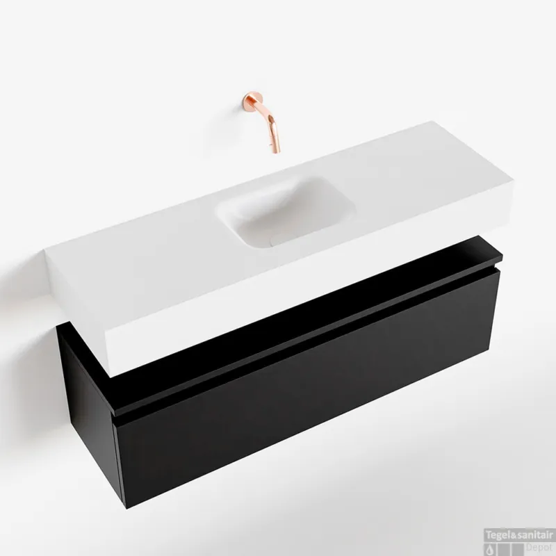 MONDIAZ ANDOR 100cm toiletmeubel urban. LEX 100cm wastafel talc midden geen kraangat Flitsaanbieding