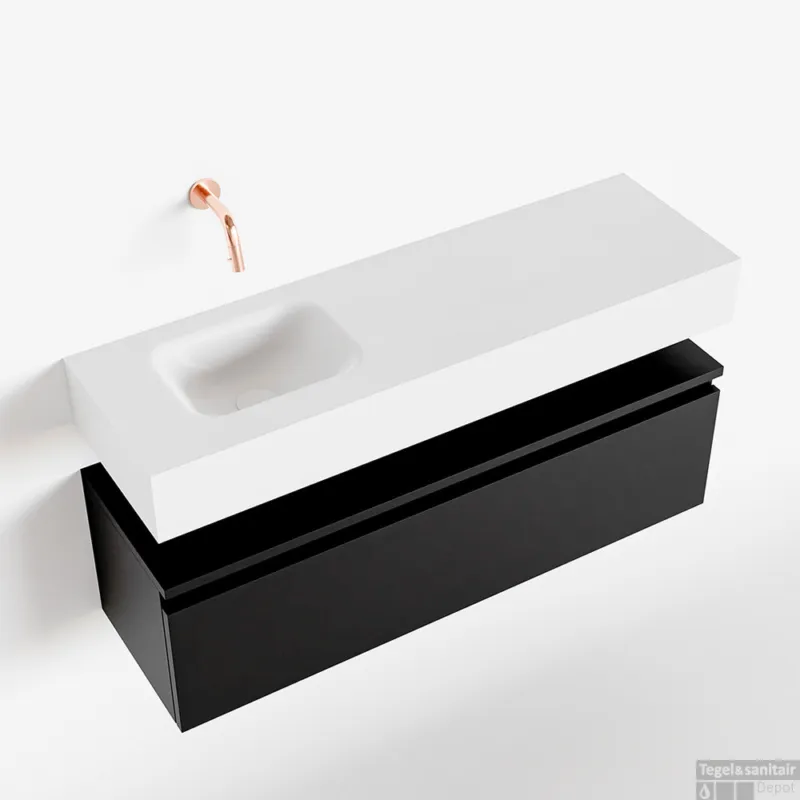 Weekendaanbieding MONDIAZ ANDOR 100cm toiletmeubel urban. LEX 100cm wastafel talc links geen kraangat