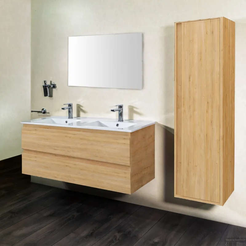 Tijdelijk Beschikbaar Badkamermeubelset BWS Sally 160 cm Vier Soft-Close Lades Licht Eiken
