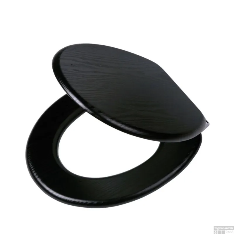 Superprijs Toiletzitting Tiger Blackwash Softclose Hout Zwart