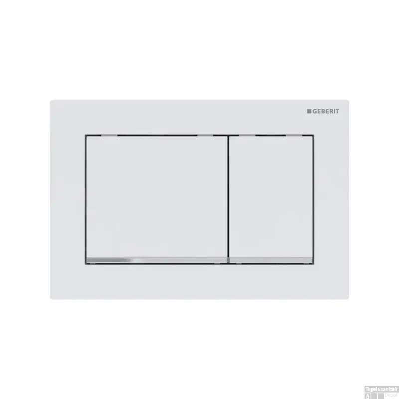 Actieprijs Drukplaat Geberit Omega 30 voor 2-toets Spoeling met Glansverchroomde Designstroken Mat Wit