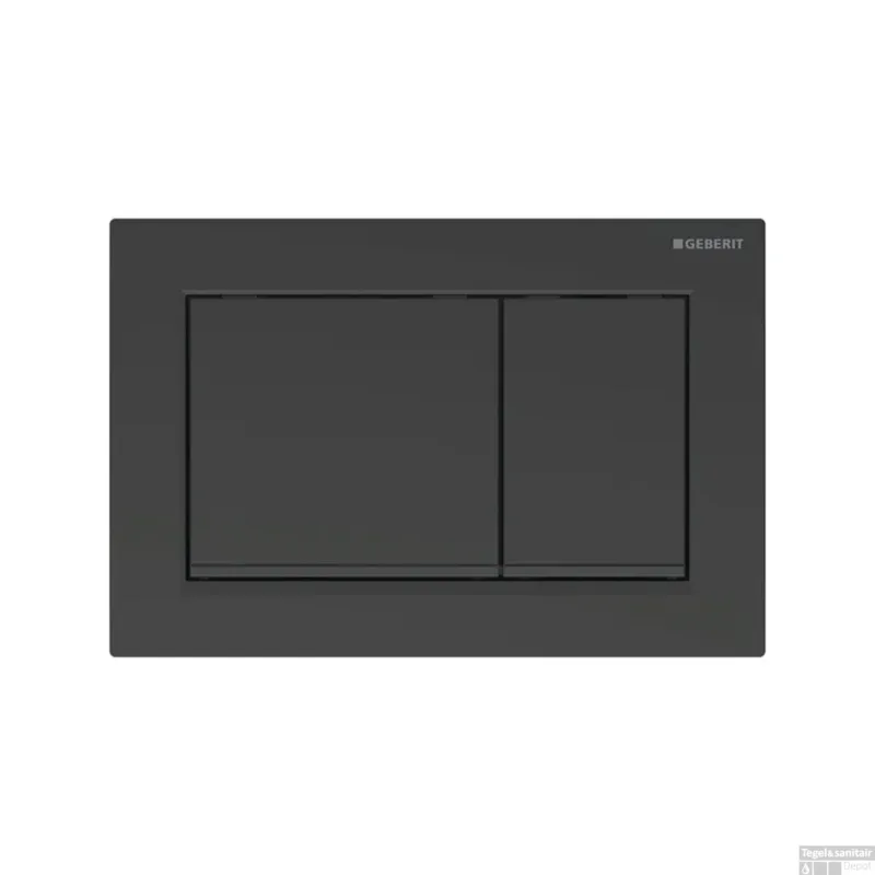 Must-Have Drukplaat Geberit Omega 30 voor 2-toets Spoeling met Zwarte Designstroken Mat Zwart