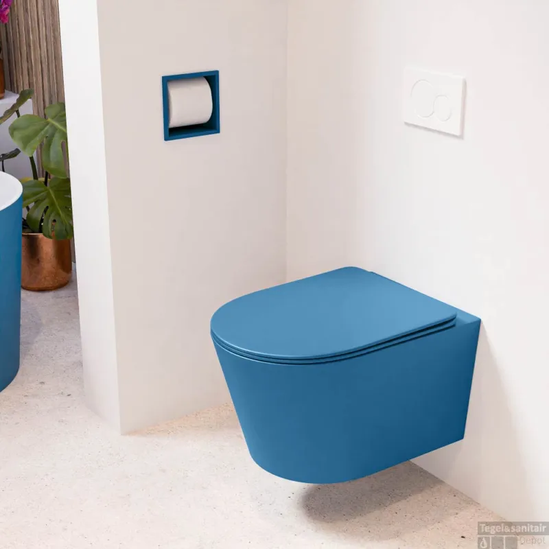 MONDIAZ LAVIE hangend toilet single fire rimless diepspoel Jeans, Toiletzitting met quick-release & softclose Jeans Lage Kosten