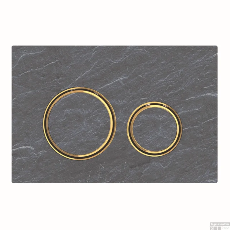 Betaalbaar Bedieningsplaat Geberit Sigma 50 Round voor 2-toets Spoeling Messing Goud / Mustang Leisteen