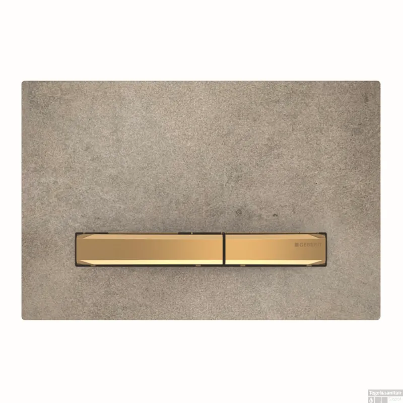 Actieprijs Bedieningsplaat Geberit Sigma 50 voor 2-toets Spoeling Messing Goud / Betonlook