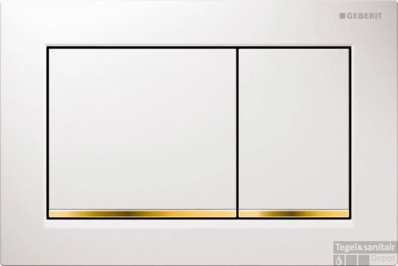 Must-Have Geberit Omega 30 Bedieningsplaat 2-knops Front/planchetbediening Wit-goud-wit